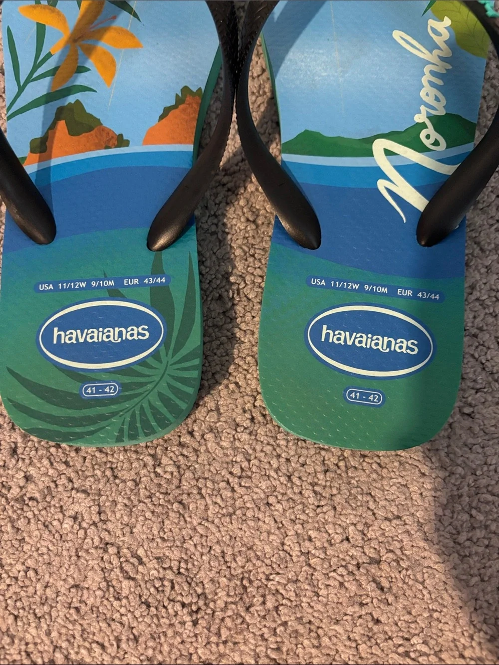 Havaianas Blue Tropical Noronha Brazil Flip Flops